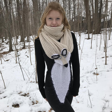 White Fox Long Scarf