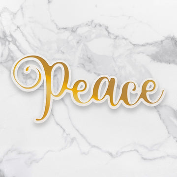 Artdeco Creations Delightful Sentiments Cut, Foil & Emboss Dies - Peace 3.5"X1.5"