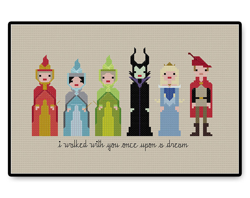 Sleeping Beauty Blue Dress - PDF Cross Stitch Pattern