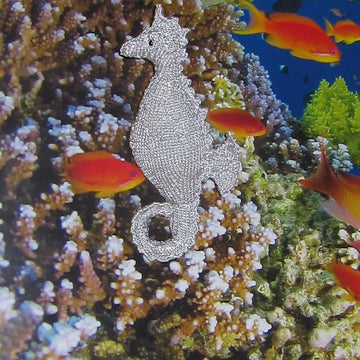 Silver Seahorse Toy