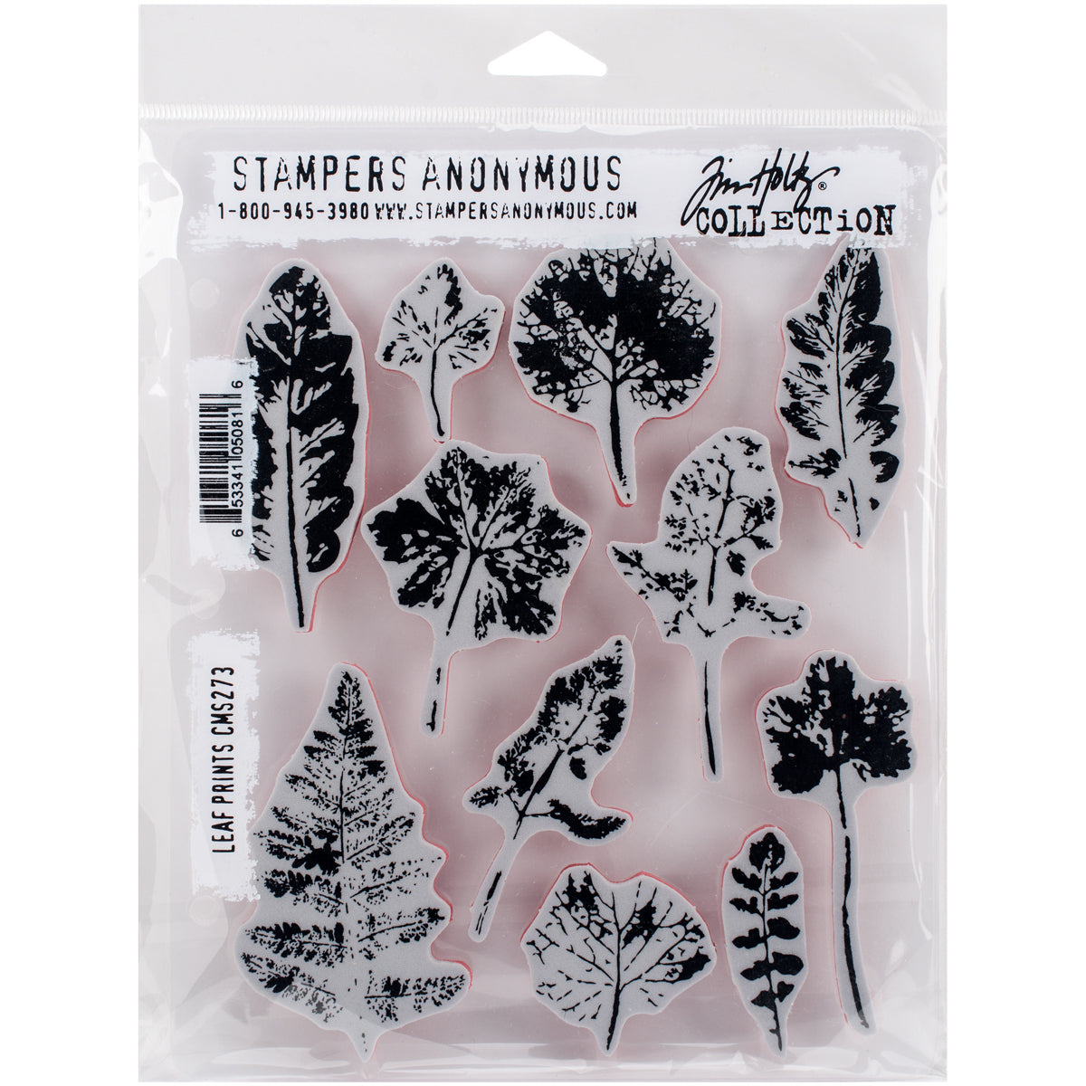 Stampers Anonymous Tim Holtz Cling Stamps 7"X8.5" - Leaf Prints