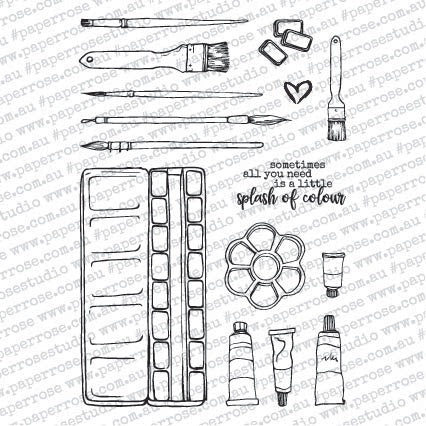 Paper Rose Clear Stamps 4"X6" - Artist Tools
