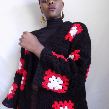 Kaleidoscope granny square cardigan