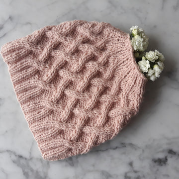 Aran Messy Bun Hat