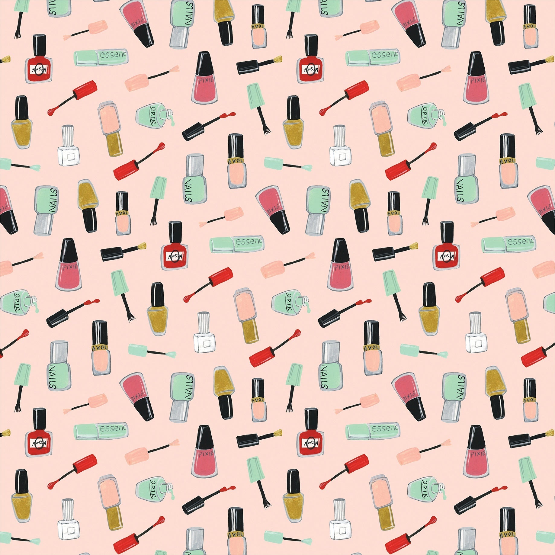 Echo Park Paper Salon Double-Sided Cardstock 12"X12" 25/Pkg - Nail Polish