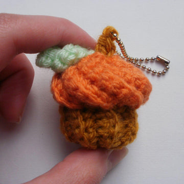 Pumpkin Cupcake Keychain
