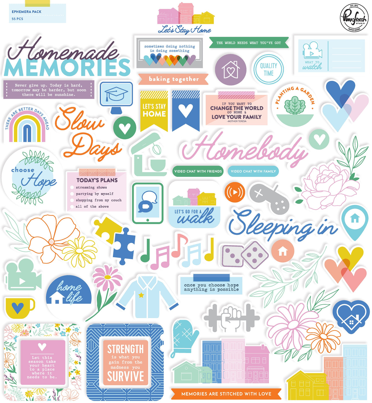 Pinkfresh Studio Pinkfresh Cardstock Die-Cuts - Let's Stay Home