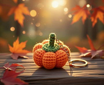 Pumpkin Keychain Crochet Pattern (PDF + Video Tutorial) – Beginner