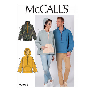 McCall's Misses' and Men's Jackets M7986 - Sewing Pattern