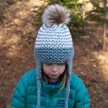 Pinstripe Ear Flaps Toque Hat Baby Children Women