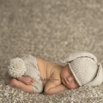 Bunny Beanie & Shorts Set