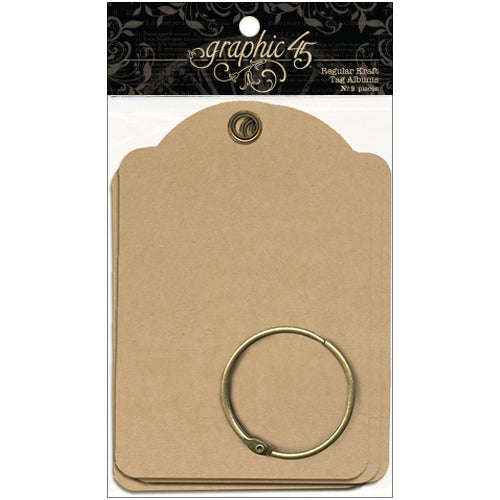 Graphic 45 Staples Regular Tag Album 5.75"X3.875" - Kraft