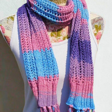 Knitting Pattern Summer Scarf DailyBreeze #1 | Textured Knit Scarf | Lightweight Wrap PDF