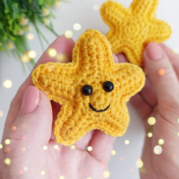 Crochet star pattern, NO SEW Christmas star ornament, easy crochet pattern
