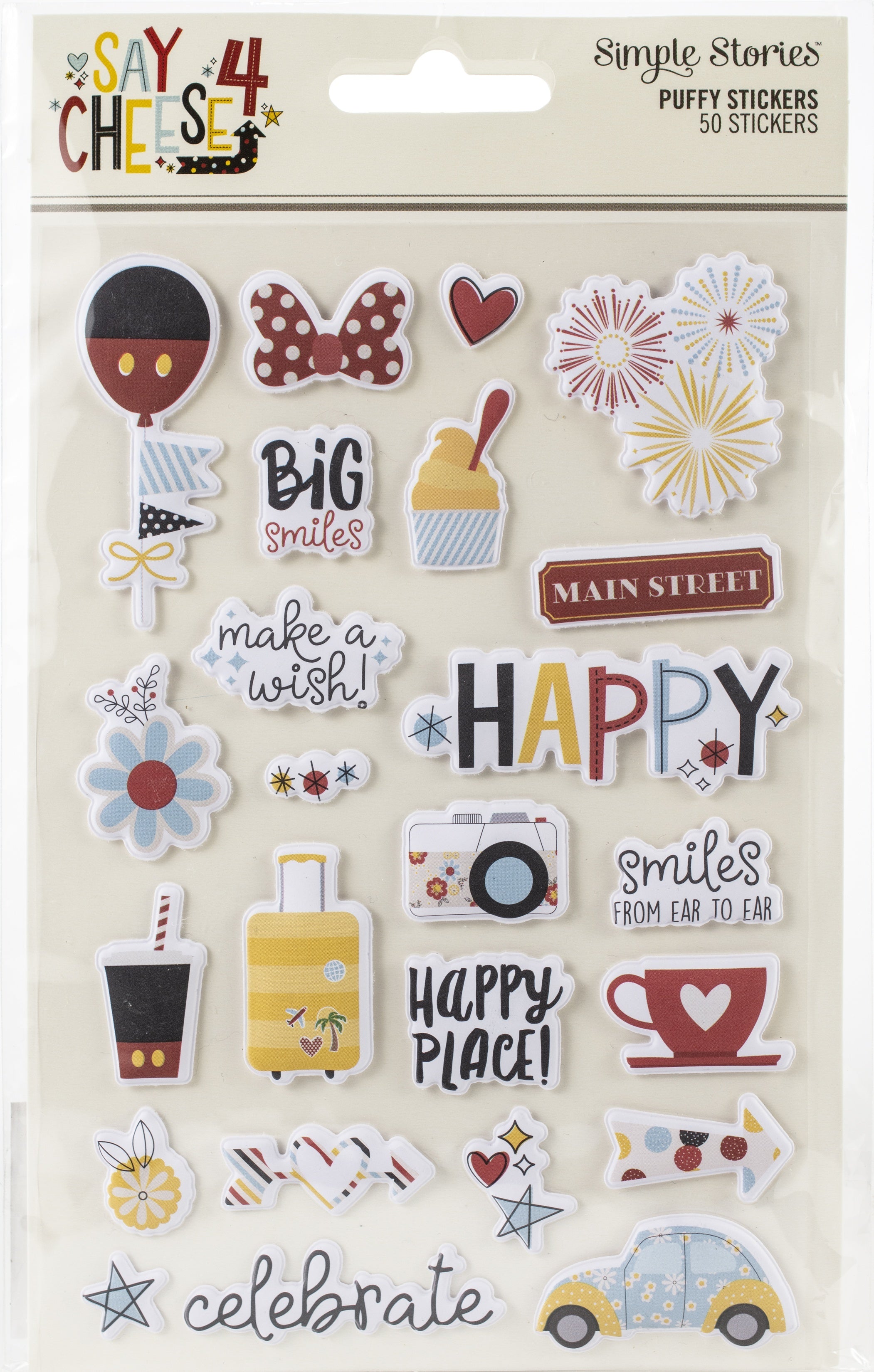 Simple Stories Say Cheese 4 Puffy Stickers 4"X6" 2/Pkg - 559055