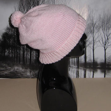 Simple Bobble Slouch Hat
