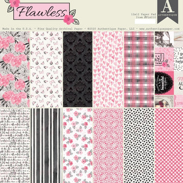 Authentique Paper Authentique Double-Sided Cardstock Pad 12"X12" 18/Pkg - Flawless
