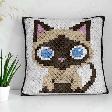 Siamese Cat Pillow Pattern C2C