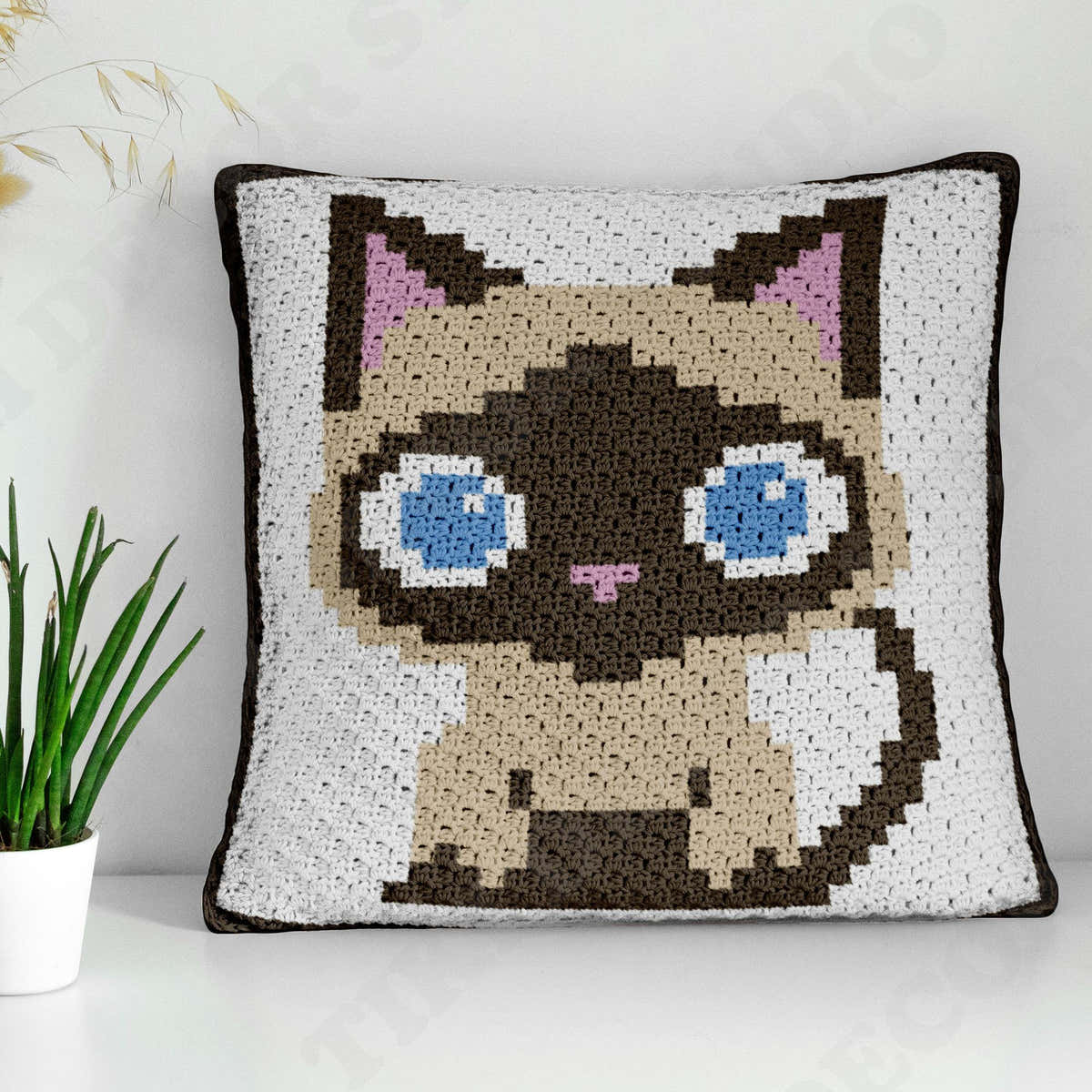 Siamese Cat Pillow Pattern C2C