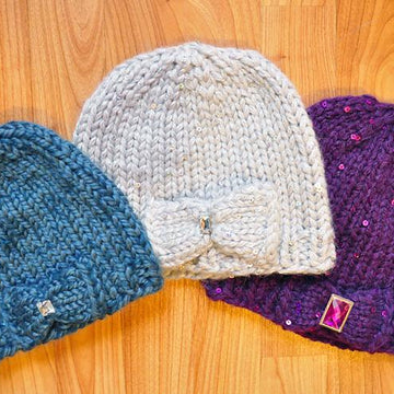 Snow Princess Girls and Adult Sequin Hat and Mitten Set with Bow Detail and iPhone Compatibility