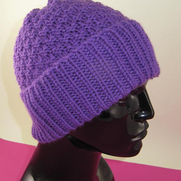 Chunky 2 Stitch Check Beanie Hat