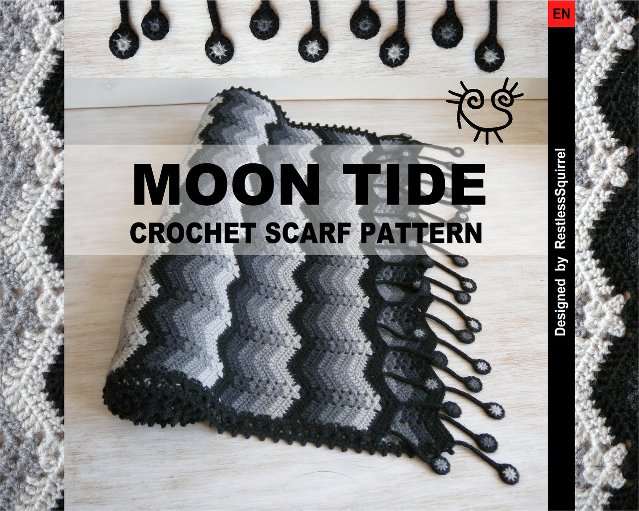 Moon Tide crochet scarf