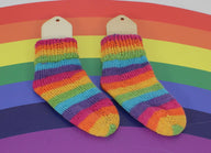 Toddler Very Easy No Heel Rainbow Socks Circular