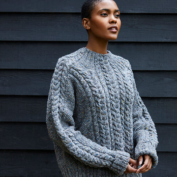 " Morag " - Jumper Knitting Pattern For Women in Debbie Bliss Donegal Luxury Tweed Aran by Debbie Bliss