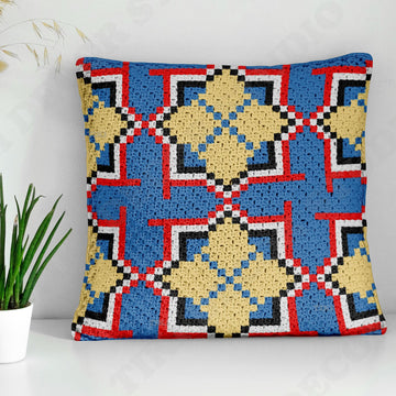 C2C Mosaic Seville Tilework Square Floor Cushion CROCHET PATTERN