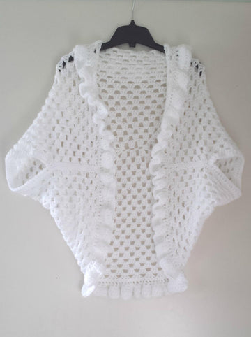 Cutie Ruffles Granny Rectangle Shrug