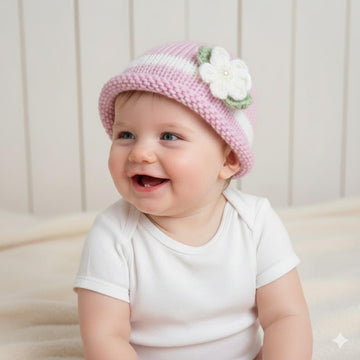Easy Baby Girl Flower Beanie