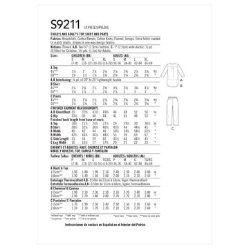 Simplicity Misses'/Men's/Boys'/Girls' Patch Pocket Top, Nightshirt and Pants S9211 - Sewing Pattern