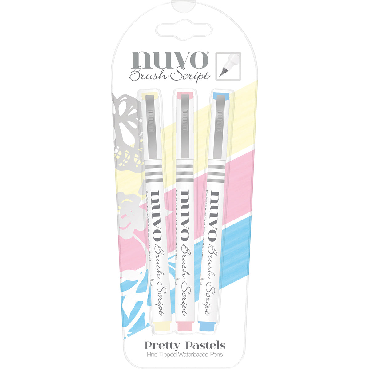 Tonic Studios Nuvo Brush Script Pens 3/Pkg - Pretty Pastels