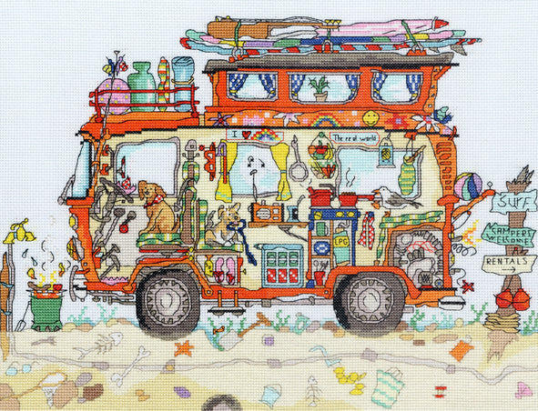 Bothy Threads Cut Thru' Camper Van Cross Stitch Kit - 36cm x 26cm
