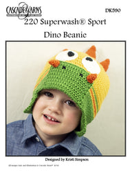 Dino Beanie in Cascade 220 Superwash Sport - DK590 - Downloadable PDF