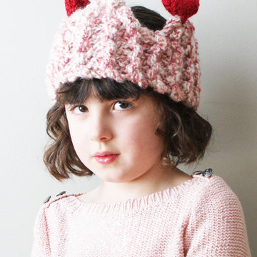 Chunky Heart Crown Earwarmer (hat023)