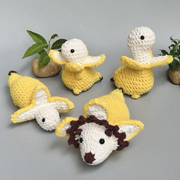 Bundle 4 in 1 No Sew Bananasaurus Crochet Pattern