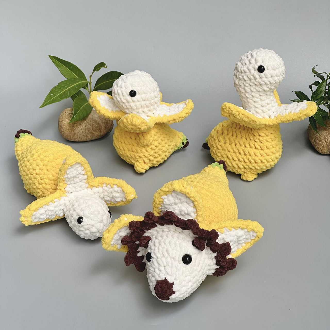Bundle 4 in 1 No Sew Bananasaurus Crochet Pattern