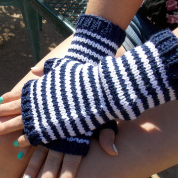 Striped Fingerless Gloves