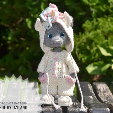 Сrochet pattern: Doll Clothes set PDF - Outfit Little unicorn for Amigurumi Doll approx. 19.5 cm