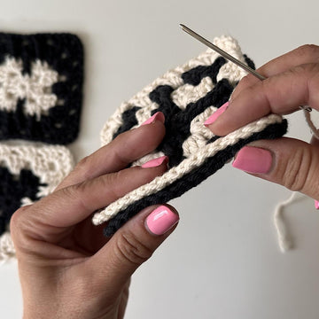 Ebony and Ivory Granny Square