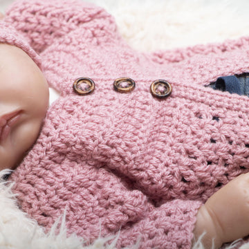 Round neck newborn cardigan 003