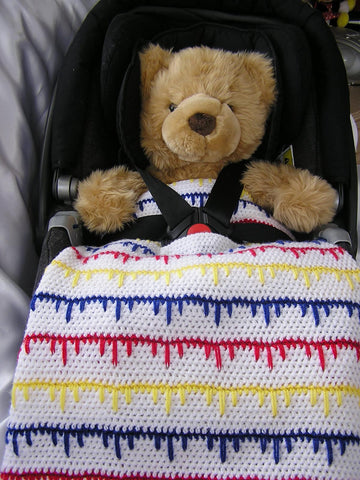 Teddy Bear's Outing Carseat Pram Baby Blanket