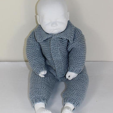 Baby Aran Simple Garter Stitch  Collar Onesie