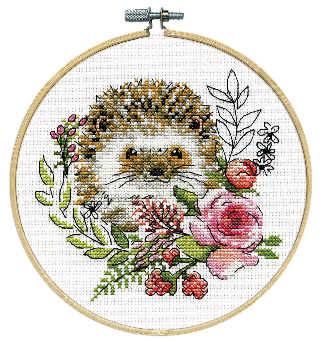 Design Works Hedgehog Cross Stitch Kit - 8in Round