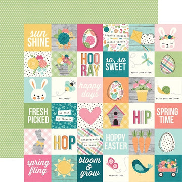 Simple Stories Hip Hop Hooray Double-Sided Cardstock 12"X12" 25/Pkg - 2"X2" Elements
