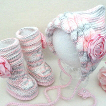 Knitting PATTERN Baby Cap and Baby Booties Baby Set 0 - 12 months