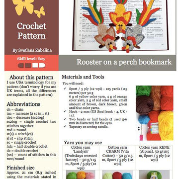 Rooster on a perch decor or bookmark