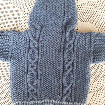 Cable and twist baby hoodie