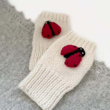 Ladybugs fingerless gloves